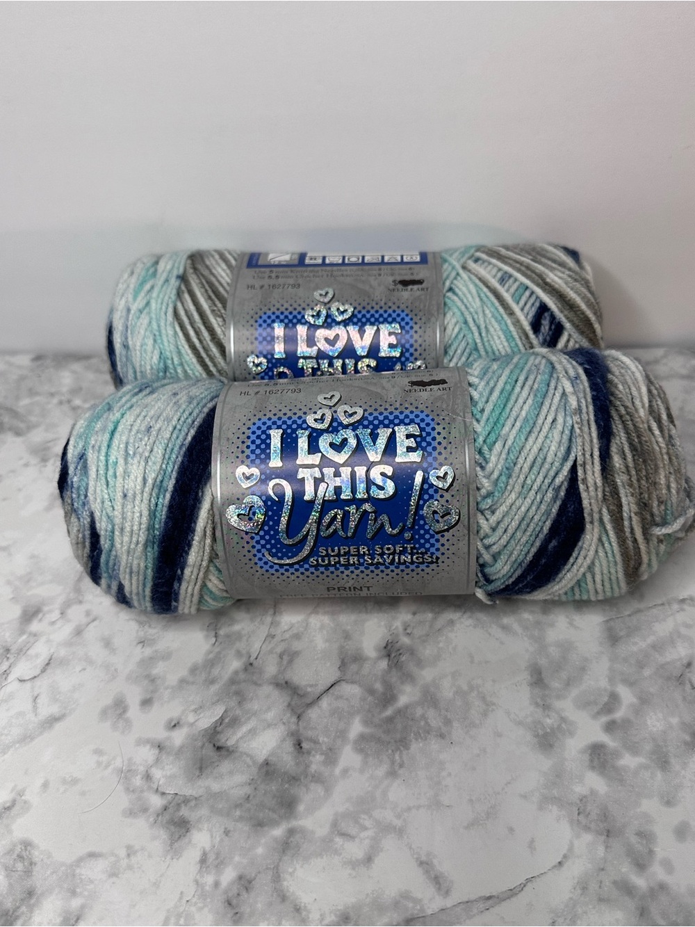 I Love This Yarn! Cypress Landing 744 Print Acrylic Yarn Lot of 2 Skeins